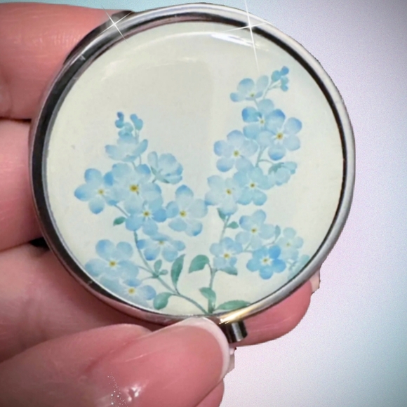 Phar Skye Other - Round Mini Floral Pill Box Case